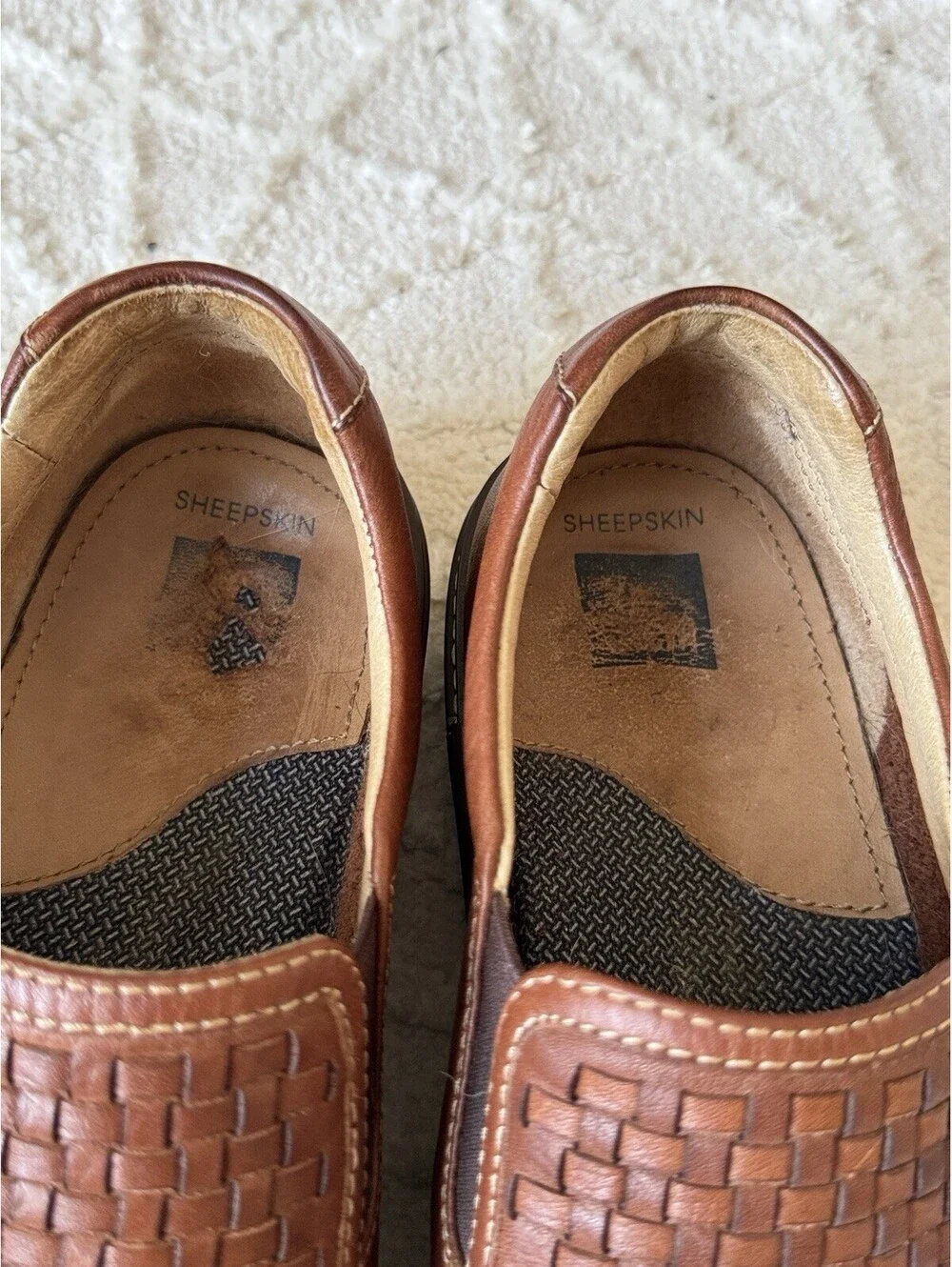 Johnston & Murphy McGuffey Men’s 10M Woven Leather Loafers Quiet Luxury